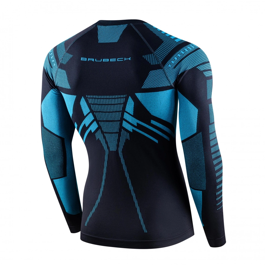 Bluza termoaktywna Brubeck DRY grafitowo - niebieska 2/4
