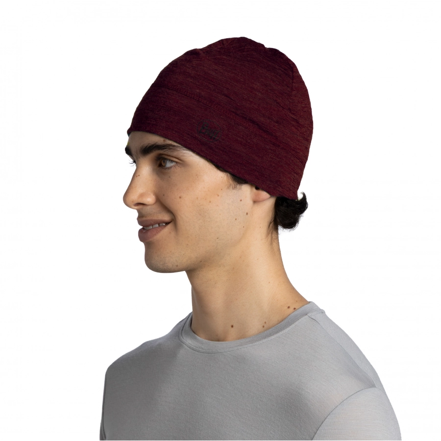 Czapka Buff Merino Lightweight Beanie - solid garnet 3/3