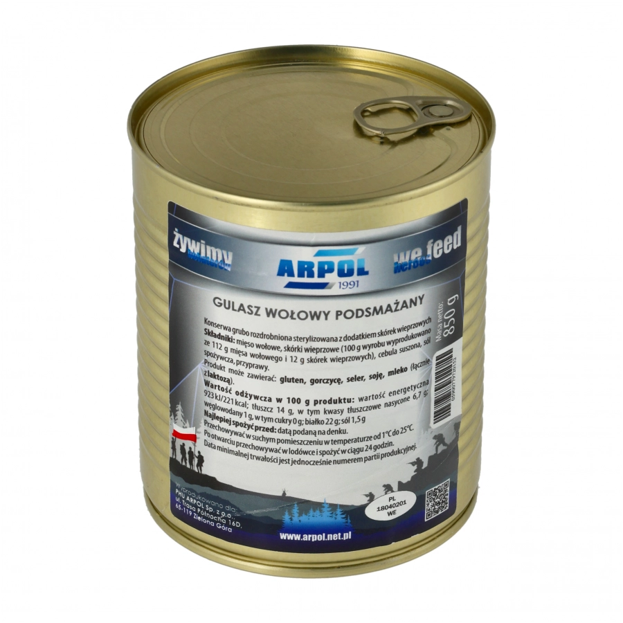Gulasz Arpol wołowy podsmażany 850 g 2/3