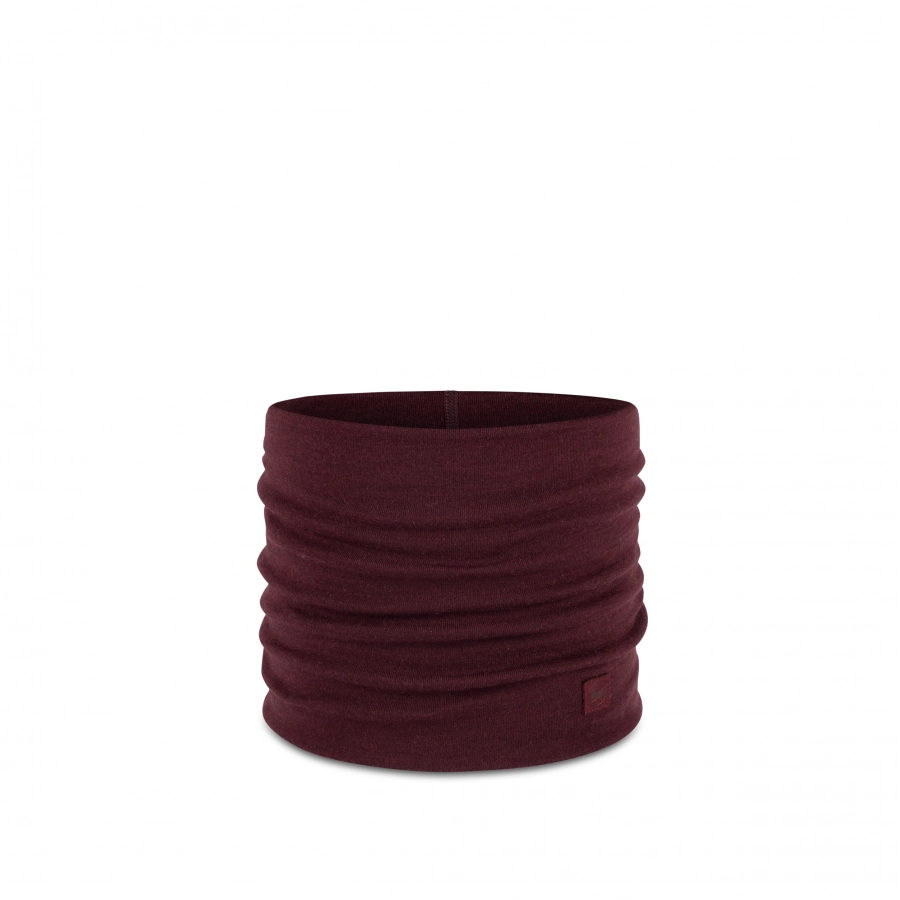 Komin Buff Heavyweight Merino Wool - solid garnet 1/4