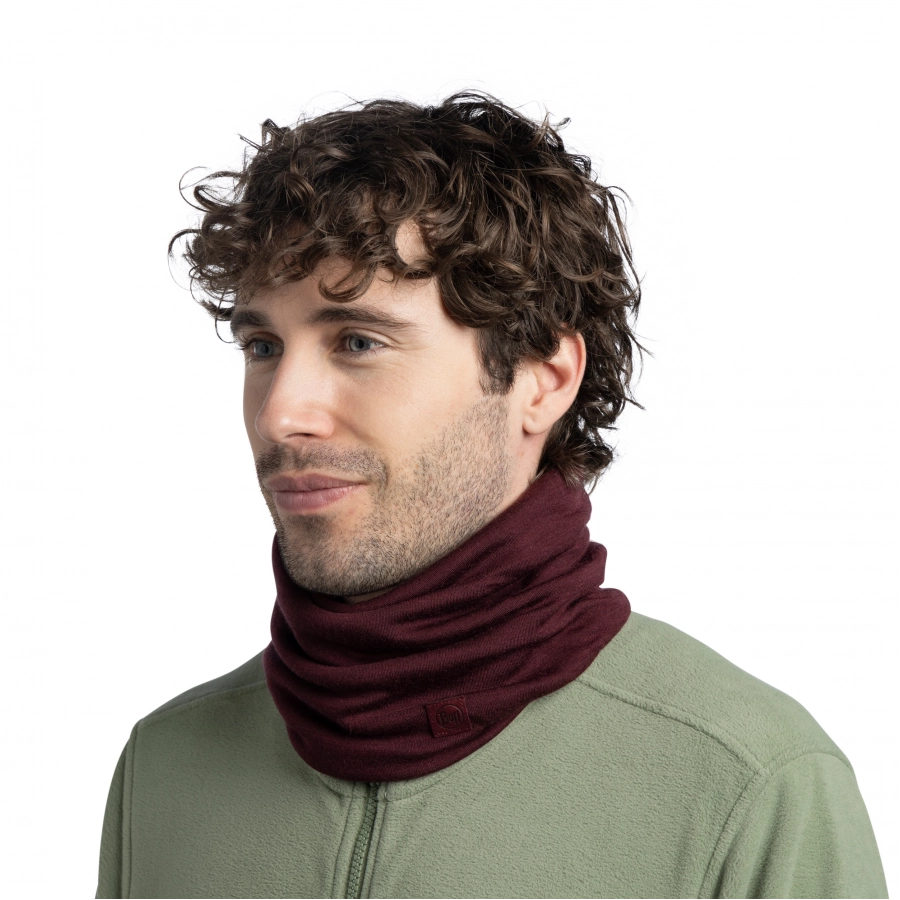 Komin Buff Heavyweight Merino Wool - solid garnet 4/4