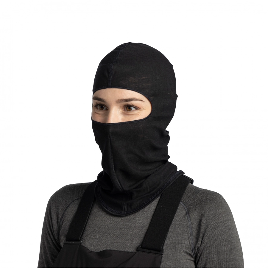 Kominiarka Buff Lightweight Merino Wool Balaclava - solid black 3/4