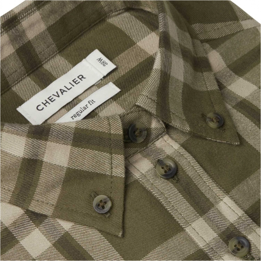 Koszula damska Chevalier Teal Light Flannel Olive Green Checked 3/5
