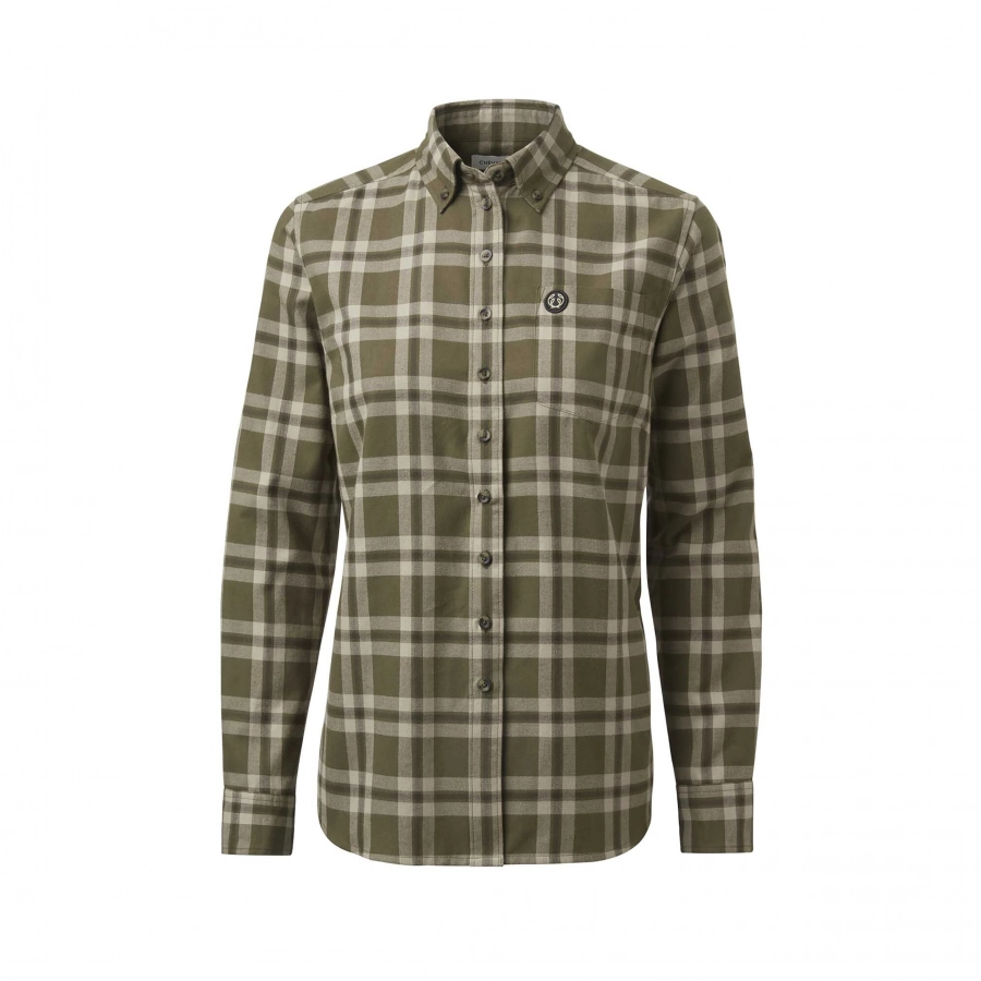 Koszula damska Chevalier Teal Light Flannel Olive Green Checked 1/5