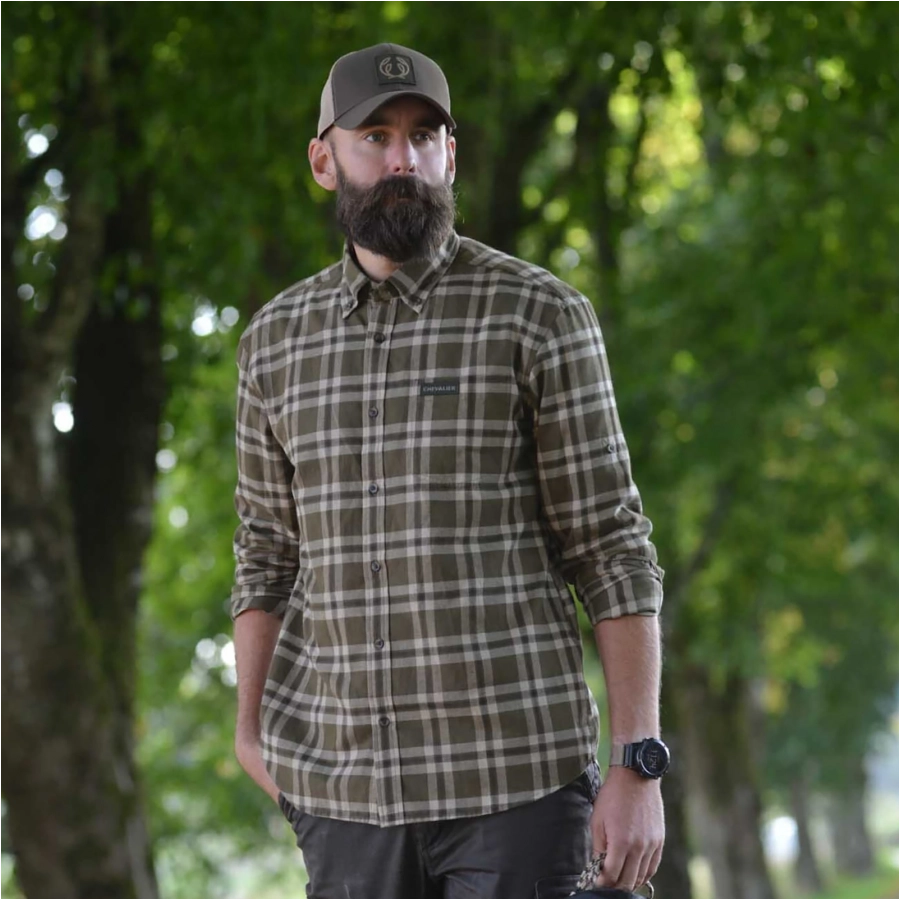 Koszula męska Chevalier Teal Light Flannel Olive Green Checked 2/2