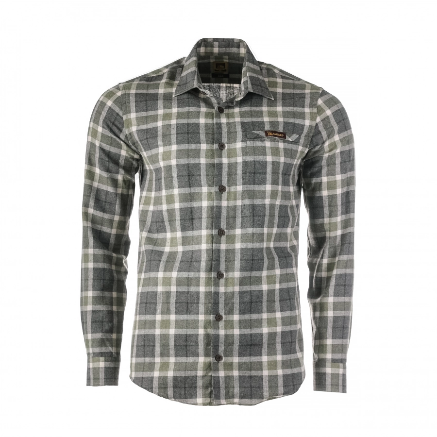 Koszula męska Tagart Moss slim, flanelowa, w zieloną kratę 1/4