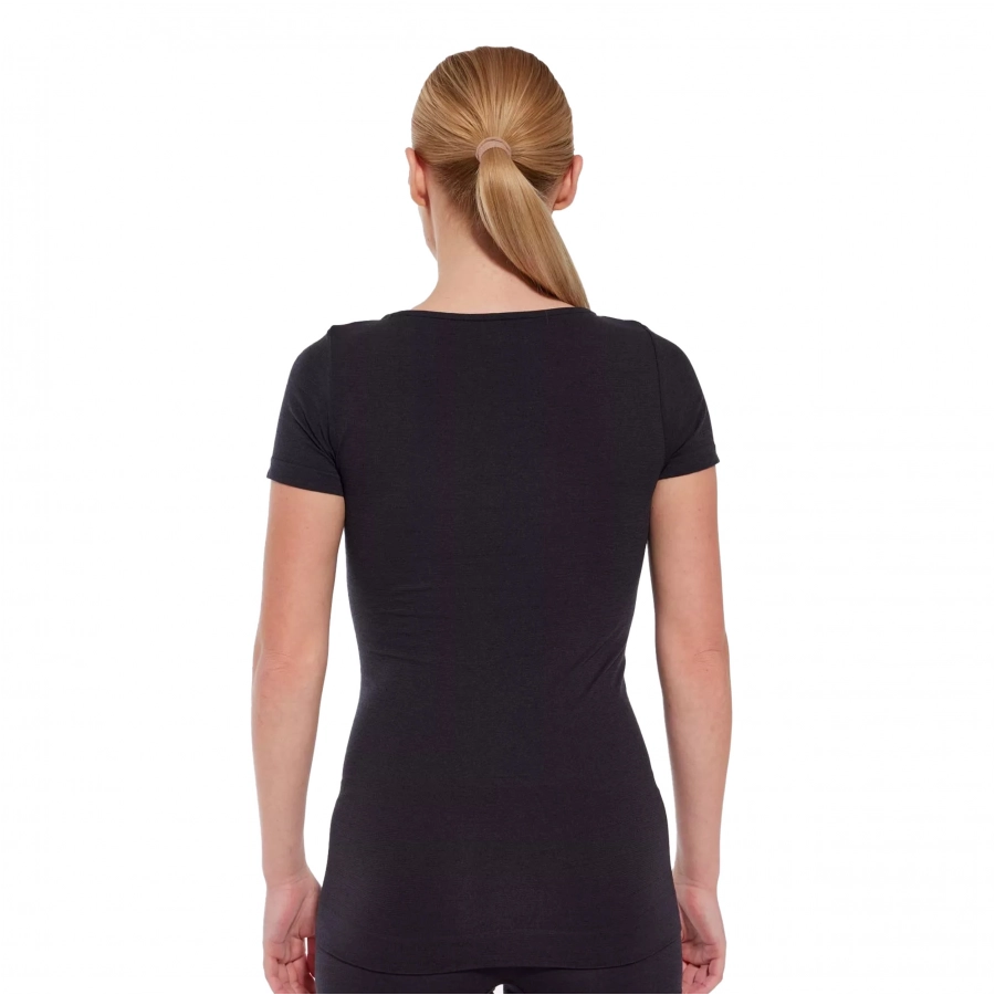 Koszulka Brubeck COMFORT MERINO damska czarna 4/4