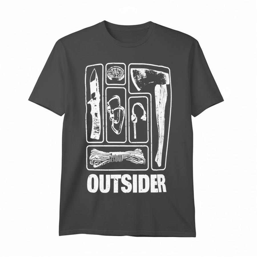 Koszulka męska TigerWood Outsider ciemnoszara 1/2