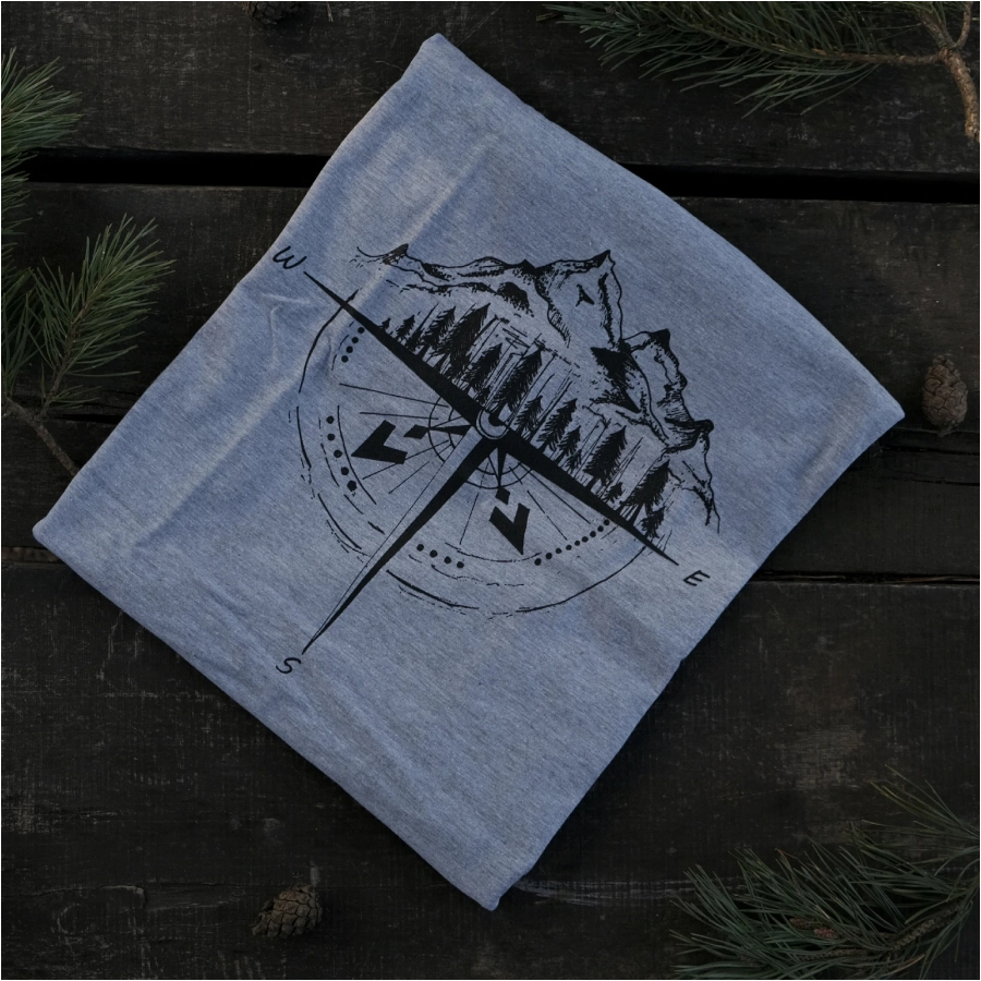 Koszulka męska TigerWood Róża Wiatrów ciemnoszara 4/4