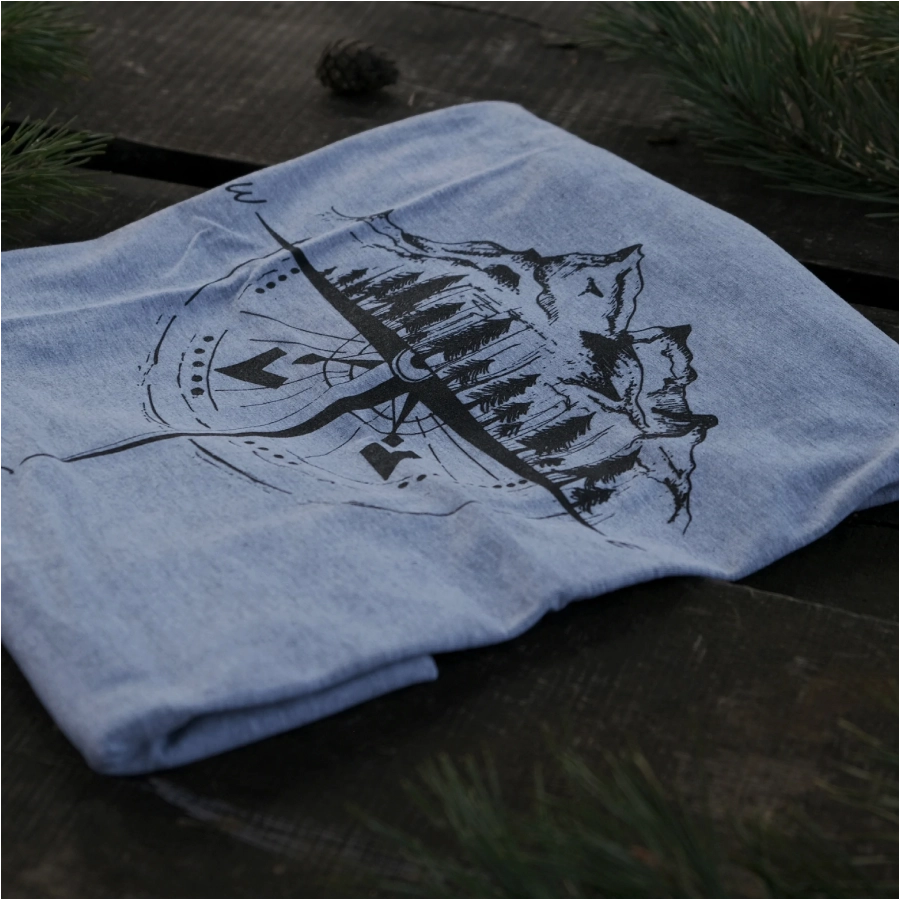 Koszulka męska TigerWood Róża Wiatrów ciemnoszara 3/4