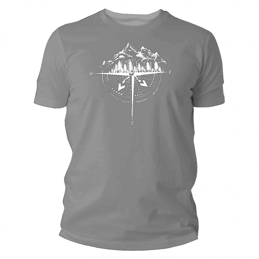 Koszulka męska TigerWood Róża Wiatrów ciemnoszara 1/4