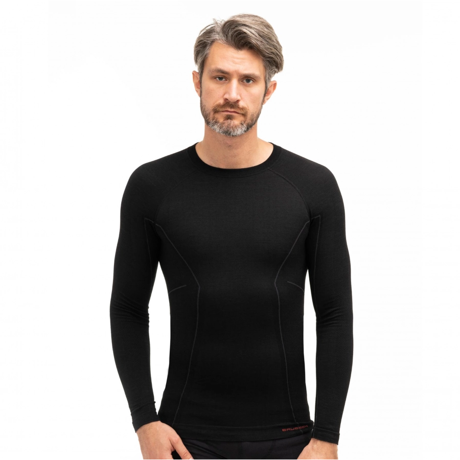 Koszulka termoaktywna Brubeck ACTIVE WOOL długi rękaw czarna
 2/3