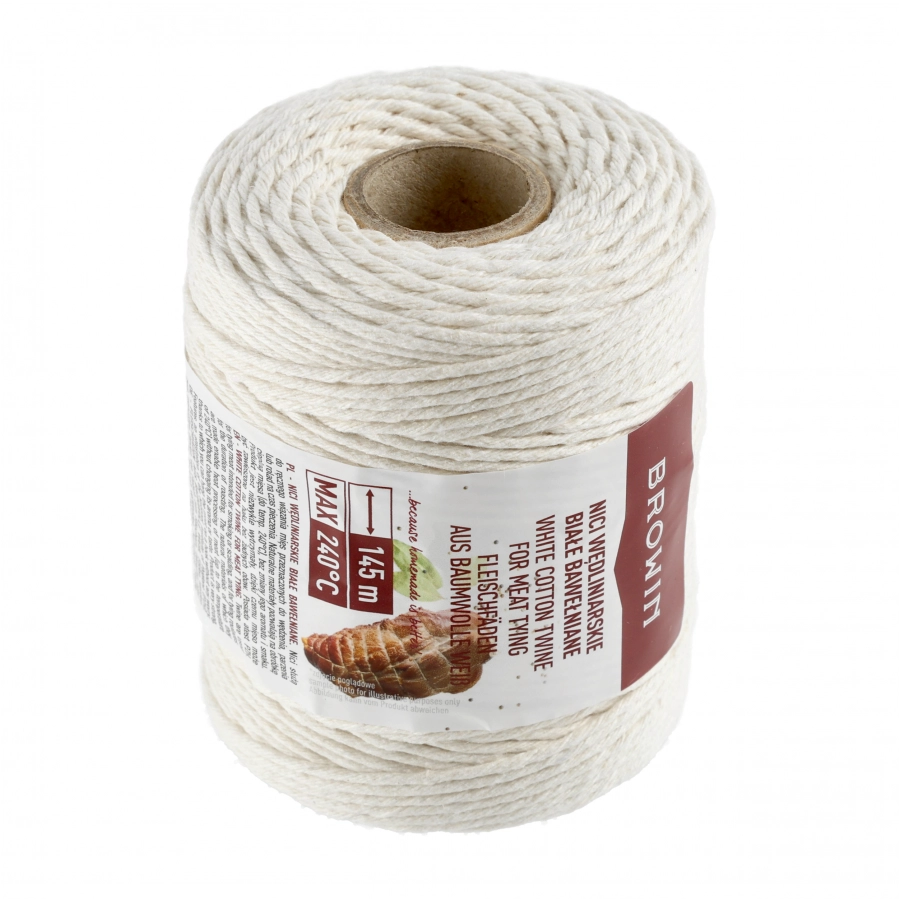 Nici wędliniarskie Browin bawełniane białe (240°C) 145 m, 250 g 1/3