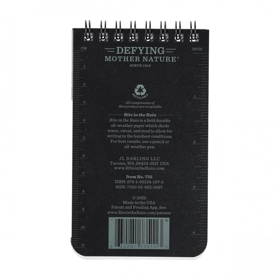 Notes wodoodporny Rite in the Rain 735 3x5" czarny 2/4