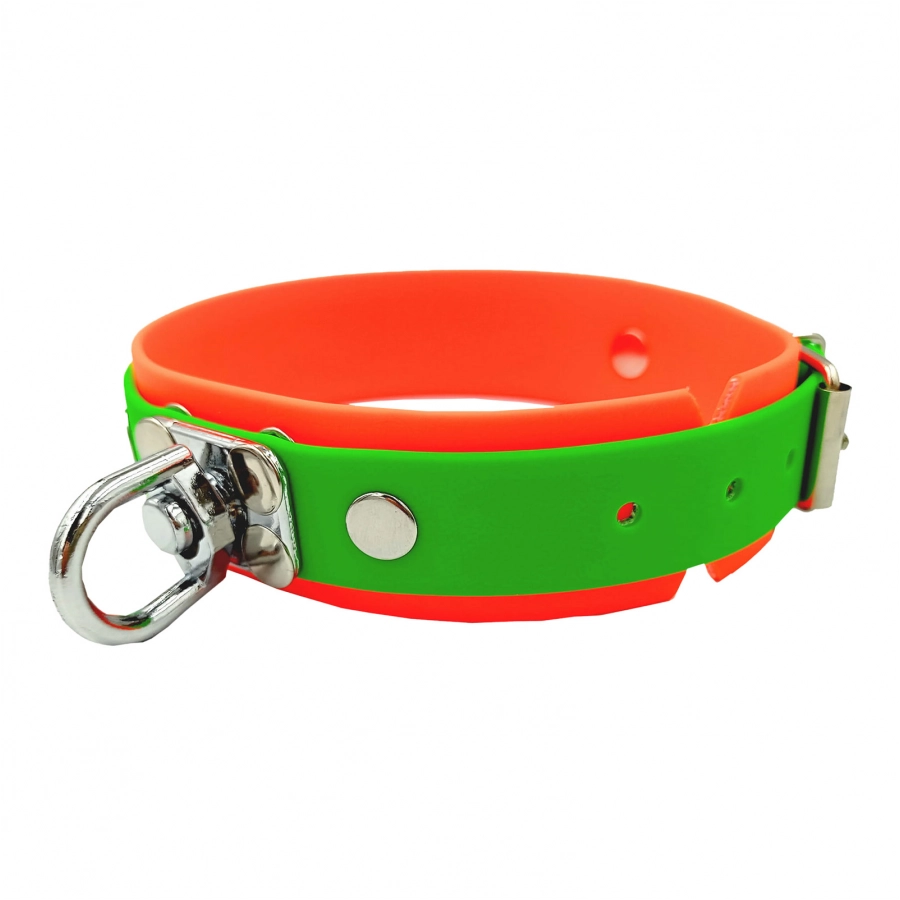 Obroża tropowa 4wild BioThane 38 mm 38-52 cm pomarańczowo - zielona 2/3