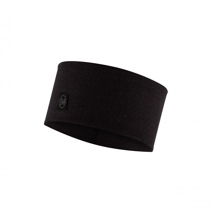 Opaska na głowę Buff Wide Headband Merino Wool - solid black 1/1