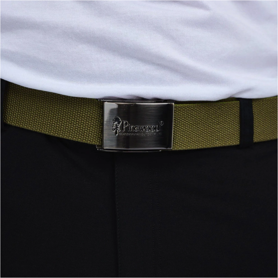 Pasek męski Pinewood Canvas oliwkowy 4/4