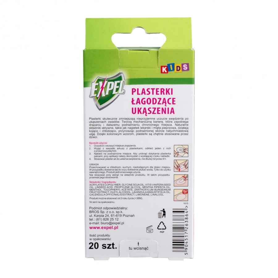 Plasterki Expel dla dzieci łagodzące ukąszenia 2/2