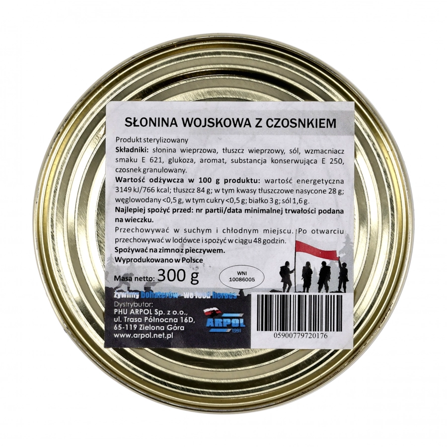 Słonina Arpol wojskowa z czosnkiem 300 g 3/4