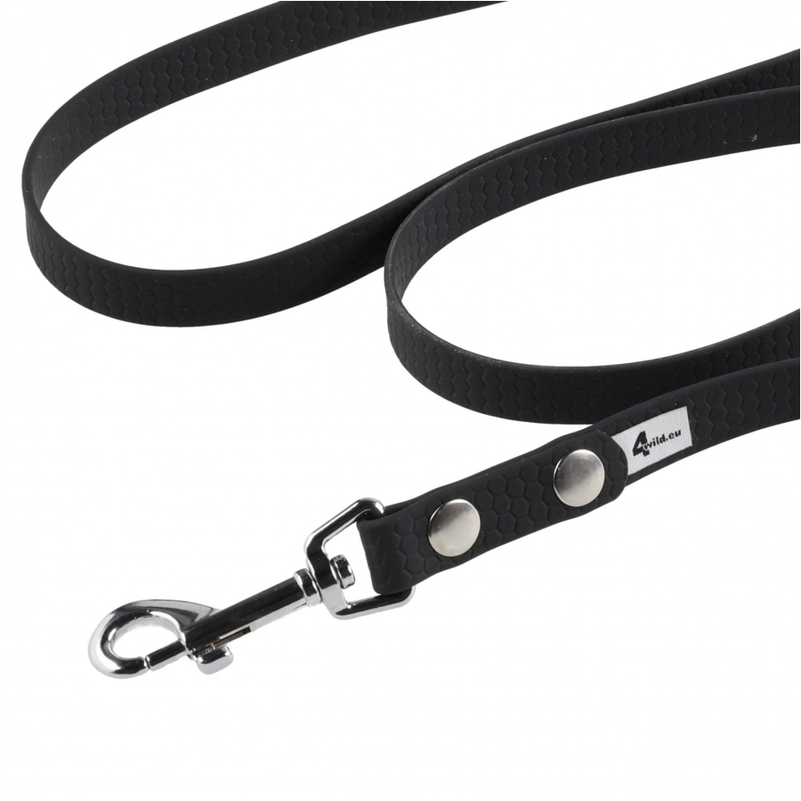 Smycz BioThane 4wild wodoodporna 200 cm czarna 2/3