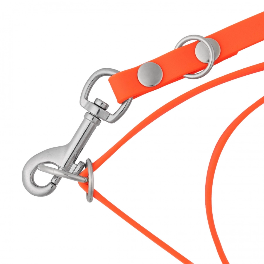 Smycz przepinana 4wild  BioThane 13 mm/260 cm pomarańczowa 2/3