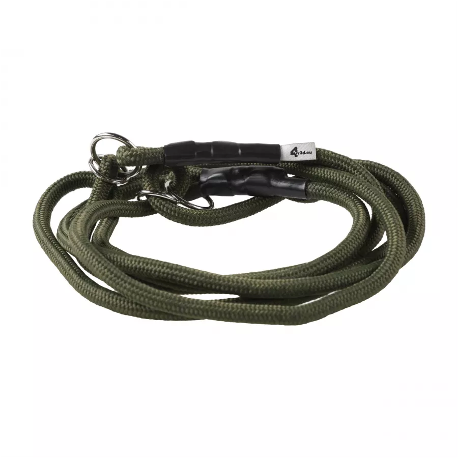 Smycz z obrożą 4wild bezszelestna 275 cm khaki 1/3