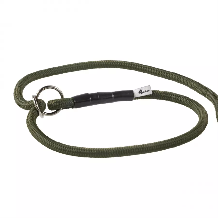 Smycz z obrożą 4wild bezszelestna 275 cm khaki 2/3