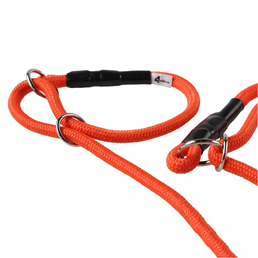 Smycz z obrożą 4wild bezszelestna 275 cm pomarańczowa 3/3