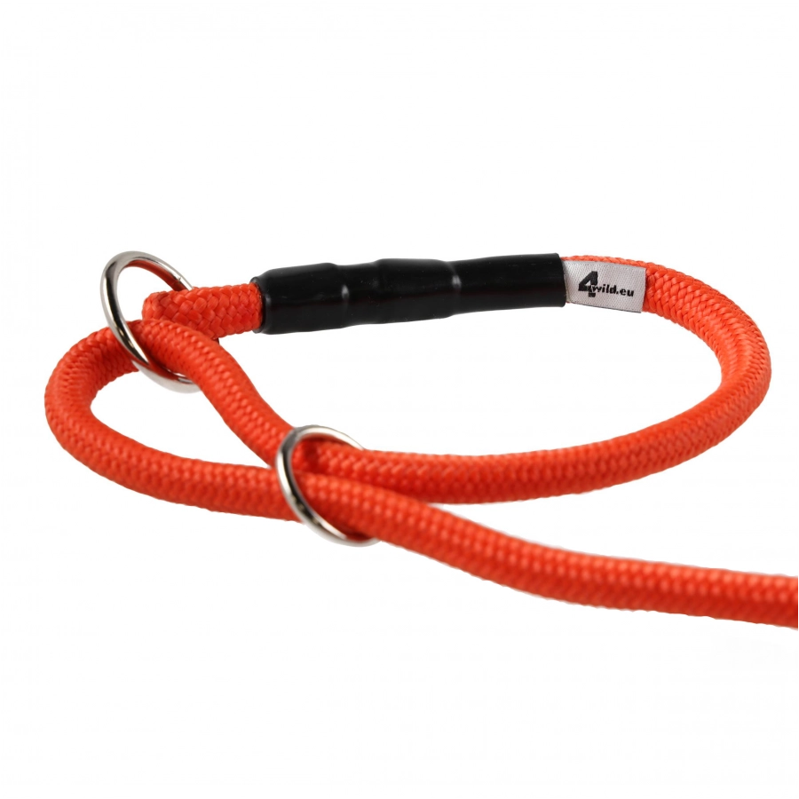 Smycz z obrożą 4wild bezszelestna 275 cm pomarańczowa 2/3