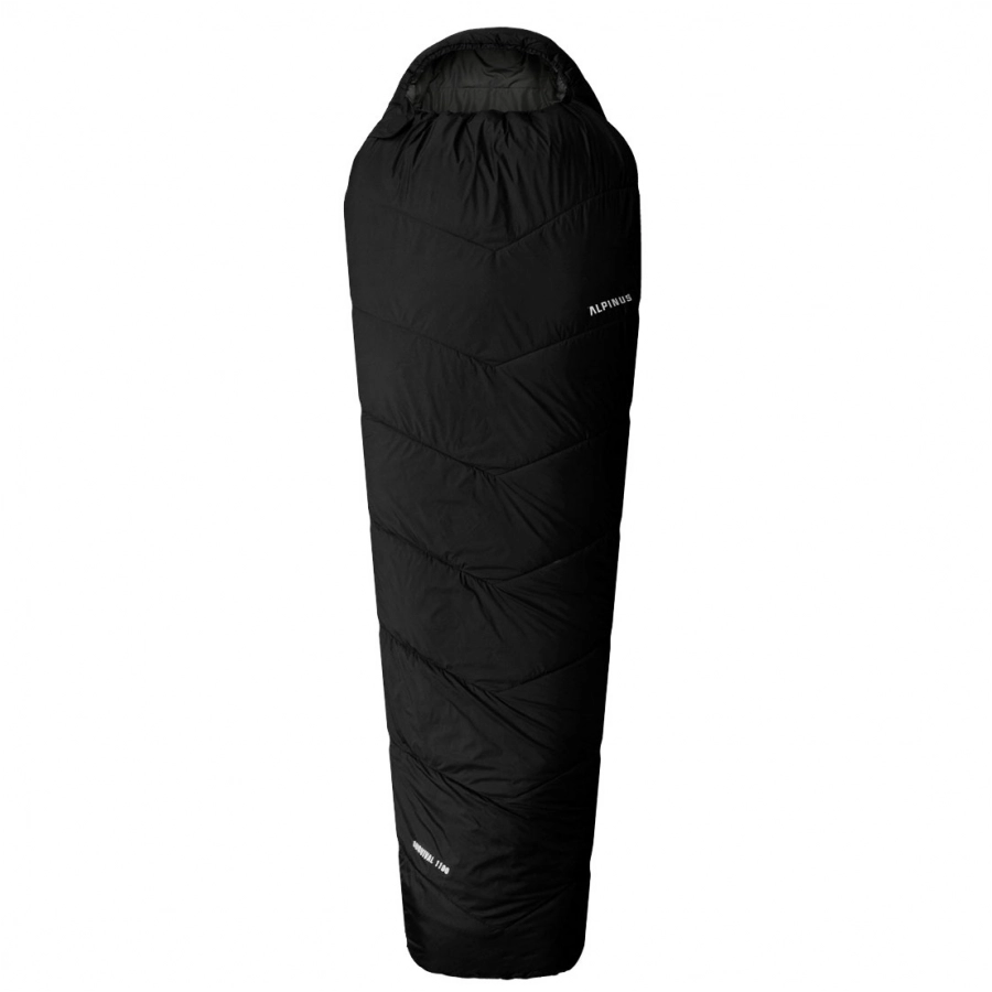 Śpiwór Alpinus Survival 1100 czarny dla praworęcznych 1/9