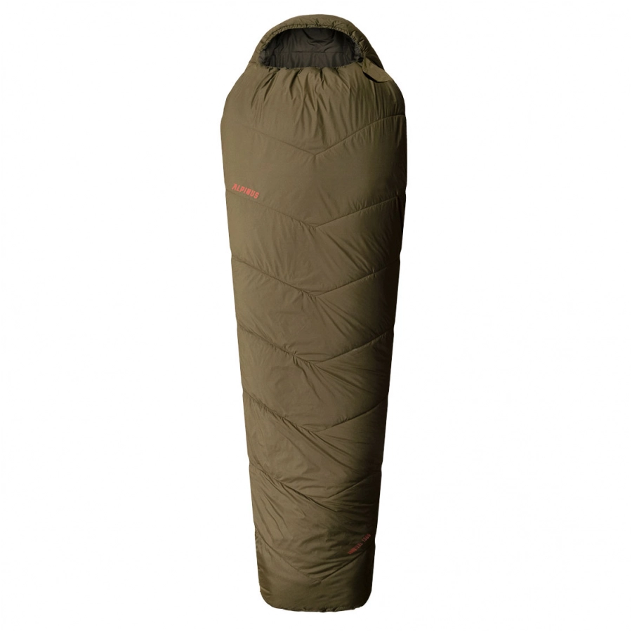 Śpiwór Alpinus Survival 1300 oliwkowy dla praworęcznych 1/10