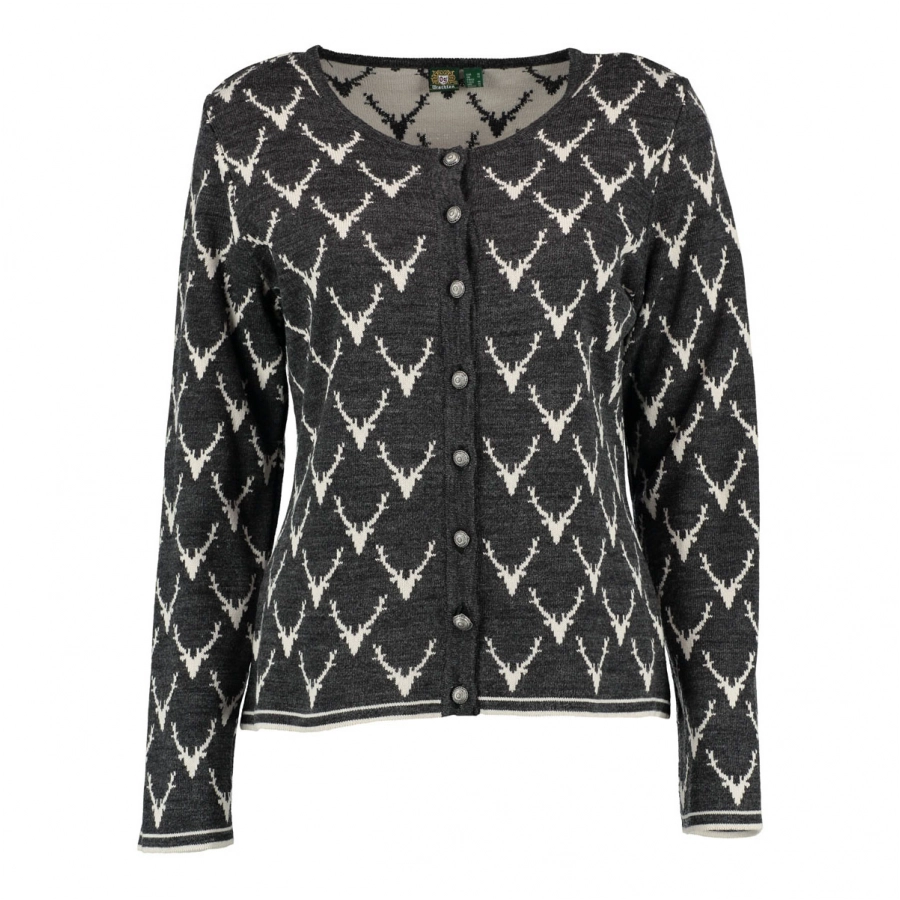 Sweter myśliwski damski OS-Trachten antracytowy 1/5