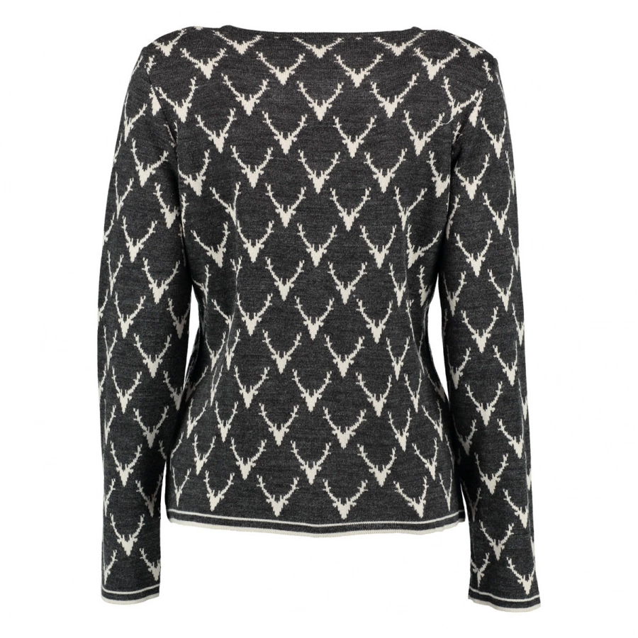 Sweter myśliwski damski OS-Trachten antracytowy 2/5