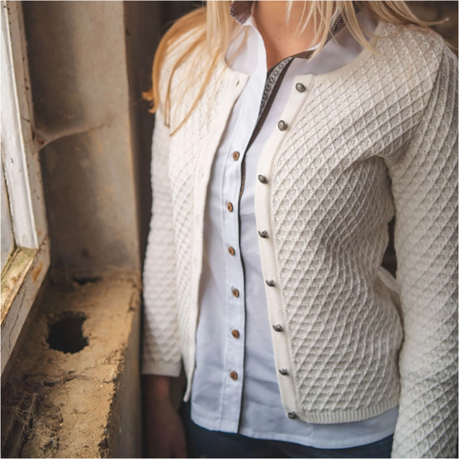 Sweter myśliwski damski OS-Trachten kremowy 3/3