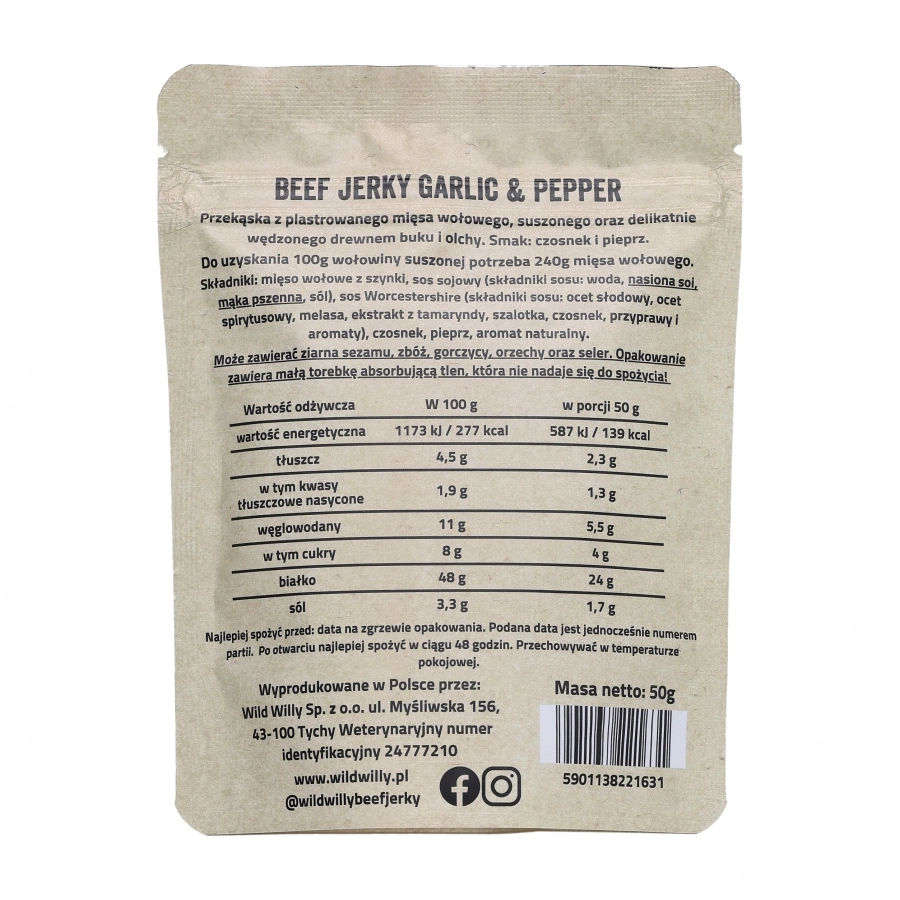 Wołowina suszona Wild Willy Korean BBQ 50 g 2/2