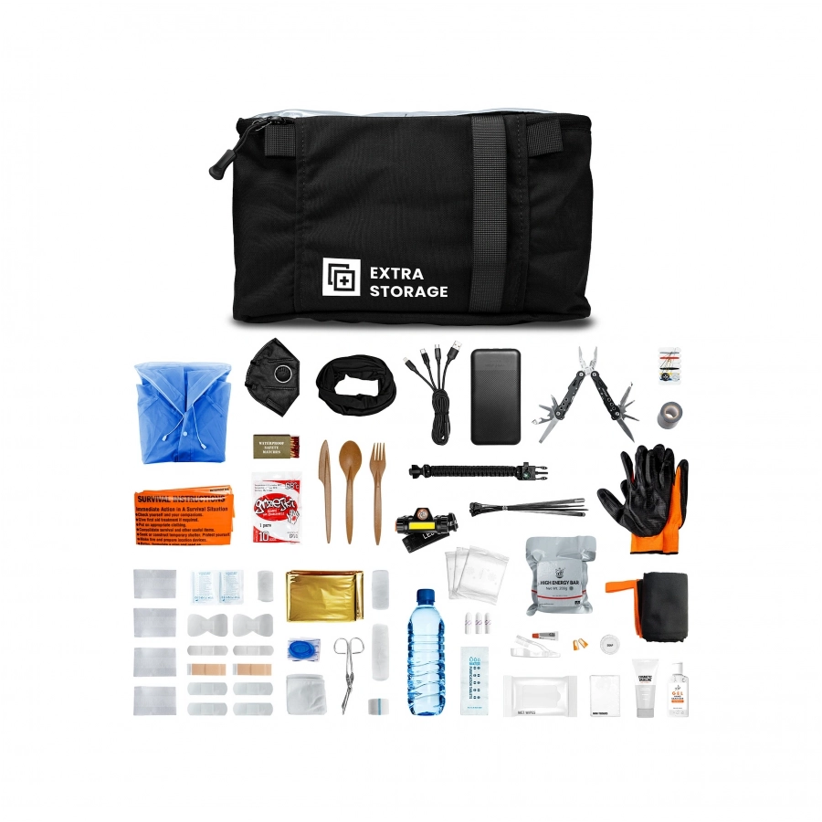 Zestaw awaryjny Help Bag Essential plecak ewakuacyjny z wyposażeniem, czarny 3/9
