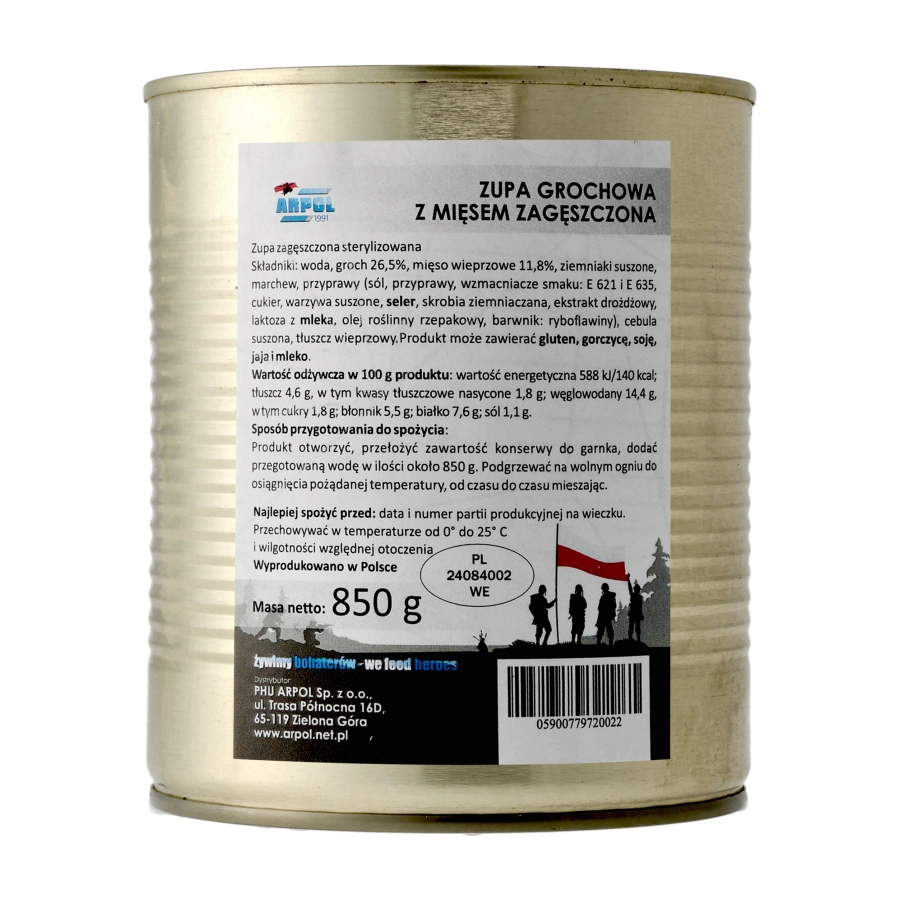 Zupa Arpol grochowa z mięsem zagęszczona 850 g 1/4