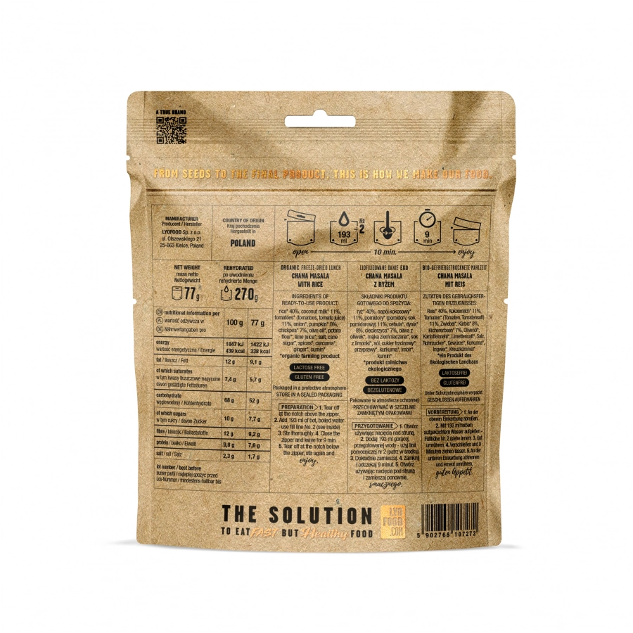 Żywność liofilizowana LYOFOOD Eko Czana masala bistro 270 g 2/2