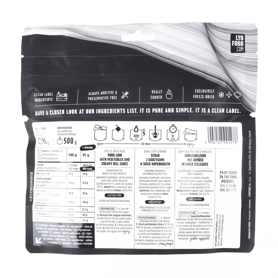 Żywność liofilizowana LYOFOOD Schab w koperku 500 g 2/2